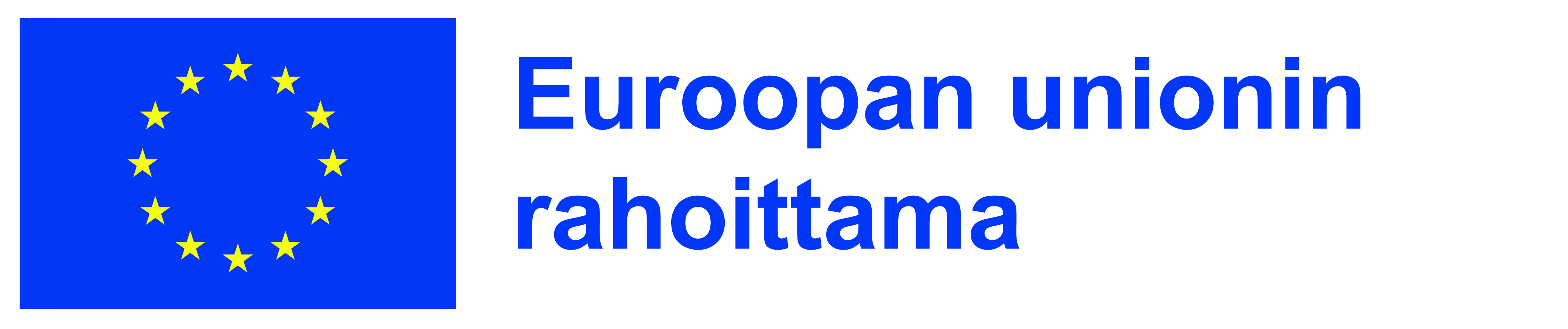 Euroopan unionin logo ja Euroopan unionin rahoittama -teksti.